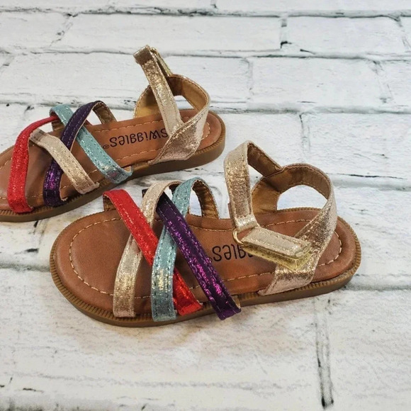 Multicolored Strap Sandal. Toddler Girls Summer Shoes. - Picture 3 of 5